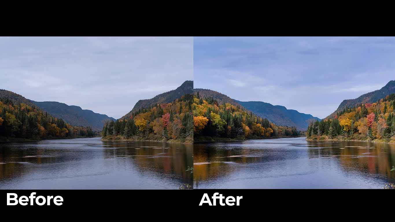 Landscape photo with A.I. Image enhancer photo processing applied.