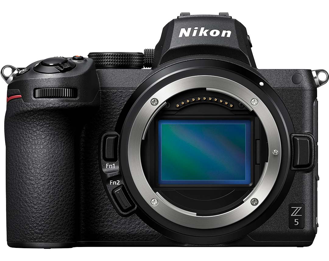 Front view of a Nikon Z 5 without the lens