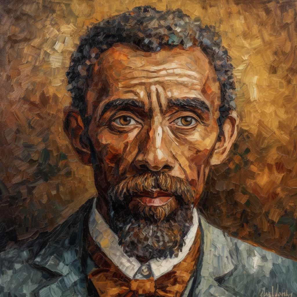 painted portrait of an african american male